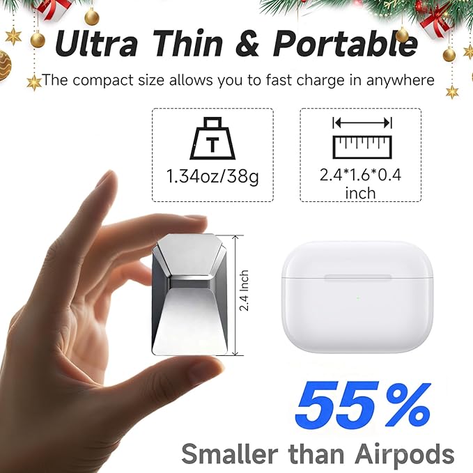 USB C Charger for iPhone 16/15 Charger Fast Charging,GaN Keychain Design Fast Wall Charger Block with USB C to C & C to Lightning Cable, for Men,Foldable and Compact for iPhone(Gray)