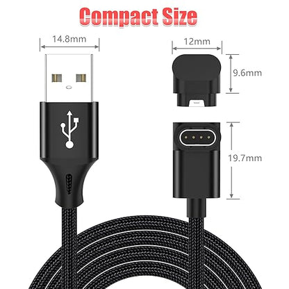 AGVEE 3.3ft Charger for Garmin Watch, L-Shape Charging Cable for Fenix, Forerunner, Vivoactive, Instinct, Venu, Tactix, Approach, D2, Quatix Series, Right Angle Braided, Black