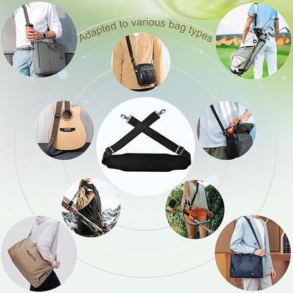 ZINZ Bag Shoulder Strap 78" with Ultra Cushion Breathable Pad,Durable Strap with Double Adjustable Buckles and Metal Hooks for D-ring Bags,Ideal for Individuals 5'11"and Taller,Black