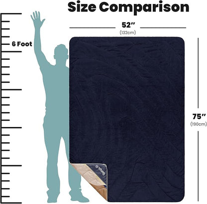 Rumpl Fleece Puffy Blanket with Fleece Liner and Weather Resistant Shell, 1-Person, Valley Dawn