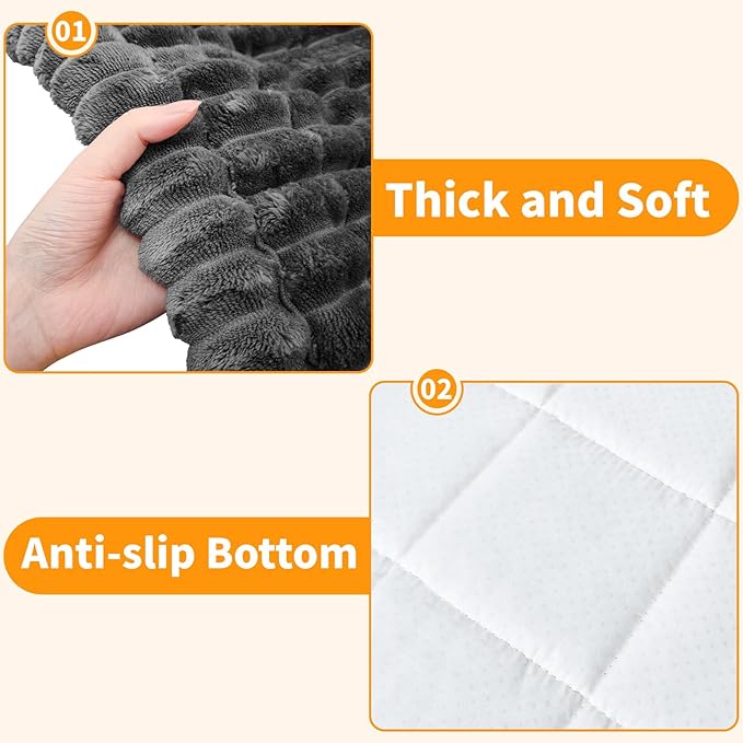Dog Car Seat Covers for Back Seat, Dog Bed for Car, Car Seat Protector, Fit for Backseat Extenders, Non-Slip Soft Durable for Cars Trucks and SUVs(Grey,56x28.7 inch)