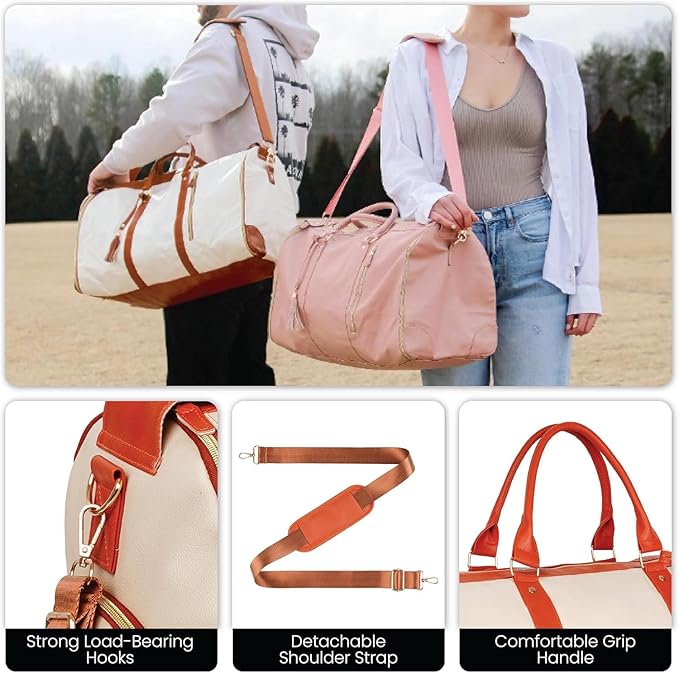 Luhxe Travel Convertible Carry On Garment Bag with Shoe Pouch & Detachable Shoulder Strap - Snow