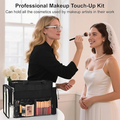 TANTO Travel Makeup Bag Extra Large Makeup Artist Set Bag Cosmetic Organizer Bag Nurse Tote Bags Hair Stylist Travelling Duffle Bag Pro Cosmetic Case with Adjustable Dividers for Makeup Beauty Lover