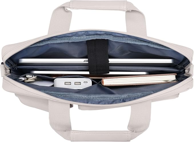 MOSISO Laptop Shoulder Bag 15.6 inch, 15-15.6 inch Computer Bag Compatible with MacBook Pro 16 inch, HP, Dell, Lenovo, Notebook with 2 Raised&1 Flapover&1 Horizontal Pocket&Handle&Belt, Stone Gray