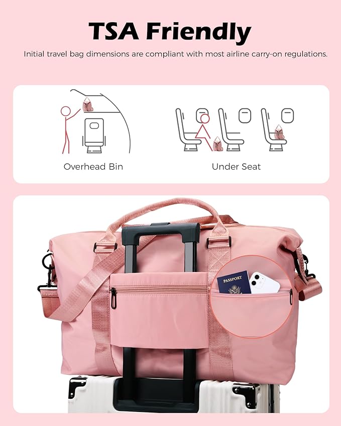 Teen Girl Gifts Trendy Stuff, Initial Travel Duffel Bag, Personalized Weekender Bag, Gym Bag, Monogram Overnight Bag, Niece Gifts Girly Girl Stuff Birthday Gifts for Girl (Letter Z)