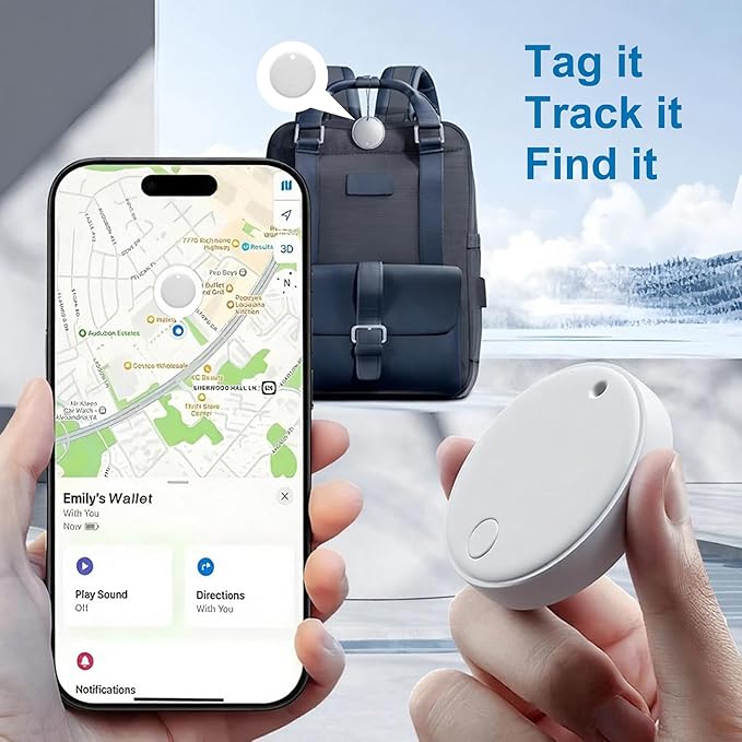 Air Tracker Smart Tag Compatible with Apple Find My (iOS)&Google's Find Hub(Android),Dual System Item Finders Bluetooth Tracker Tag Keys Finder for Keys,Bags,Luggage,Pets, Wallet