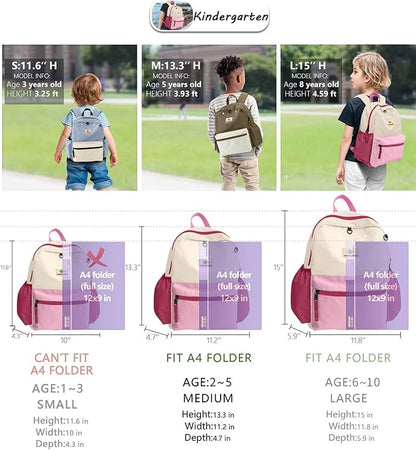 Toddler Backpack for Boys 2-5: Preschool Backpack for Boys Girls - Cute Kids Backpack for Boys 13.5" H Fit Folder