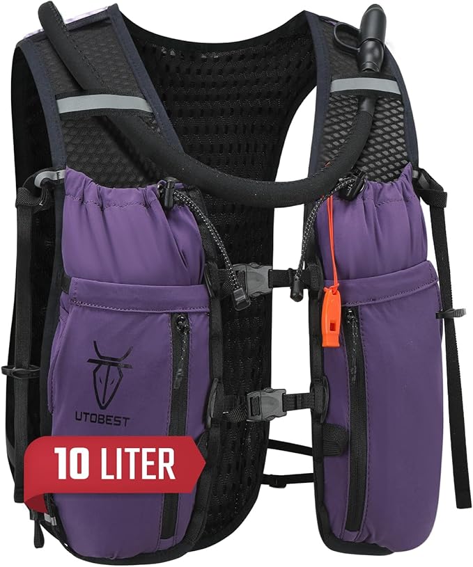 Upgrade Running Hydration Vest 10L, Running Backpack for Women Men Multi-Functional Storage, Adjustable Water Vest for Trail Marathon Race Jogging Cycling