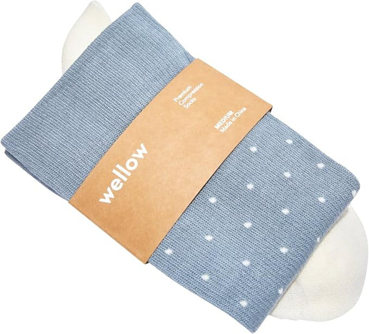 Wellow Wide Calf Compression Socks, Knee High Support, Fit for Men & Women, 18-25 mmHg, Made with Viscose from Bamboo
