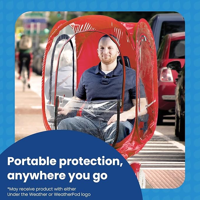 WeatherPod® ChairPod® The Original Pop-Up Pod - 1 Person Wearable Pod for Wheelchairs, Folding Chairs, Camping Chairs, Offers Protection from The Wind, Rain, and Cold - Chair Tent for Sports
