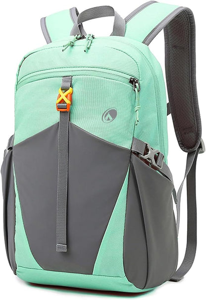12L Mini Waterproof Hiking Backpack with Padded Strap for Kids, Small Lightweight Travel Backpack for Men Women, Light Green