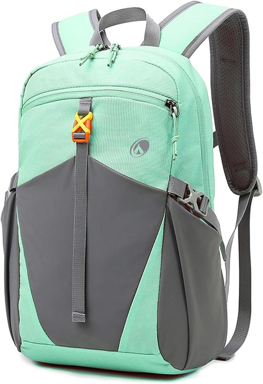 12L Mini Waterproof Hiking Backpack with Padded Strap for Kids, Small Lightweight Travel Backpack for Men Women, Light Green