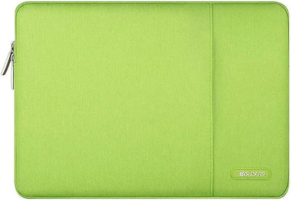 MOSISO Laptop Case 13.3 inch, 13-13.3 inch Laptop Sleeve Compatible with MacBook Air/Pro 13/Pro 14 M5 M4 M3 M2 M1, HP Dell ASUS Lenovo,Polyester Vertical Computer Sleeve Bag with Pocket, Lime Green