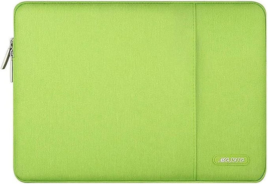 MOSISO Laptop Case 13.3 inch, 13-13.3 inch Laptop Sleeve Compatible with MacBook Air/Pro 13/Pro 14 M5 M4 M3 M2 M1, HP Dell ASUS Lenovo,Polyester Vertical Computer Sleeve Bag with Pocket, Lime Green