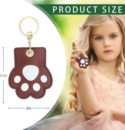 Leather Keychain Case Holder Compatible with Apple AirTag, GPS Airtag Keychain Finder Tracker with Key Ring, Anti-Scratch Protective Air Tag Cover
