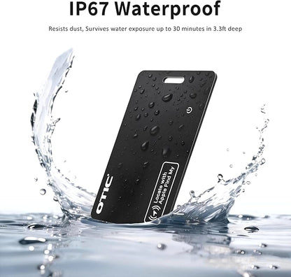 OTIC Wallet Tracker Card, Ultra-Thin 1.7MM Rechargeable Finder, Up to 10-Month Use, Works with Apple Find My (iOS), Locator for Wallet, Luggage, Passport, IP67 Waterproof, 1 Pack