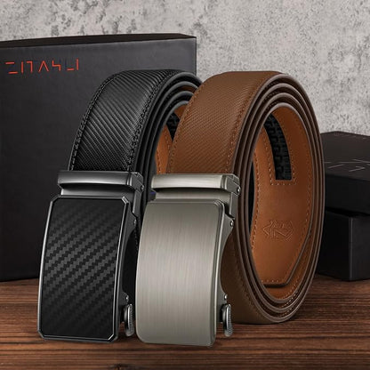 Zitahli Mens belt 2 Pack - Men Leather Belt Design for Work Business and Casual Golf Jeans-Men's Accessories Gifts for Men