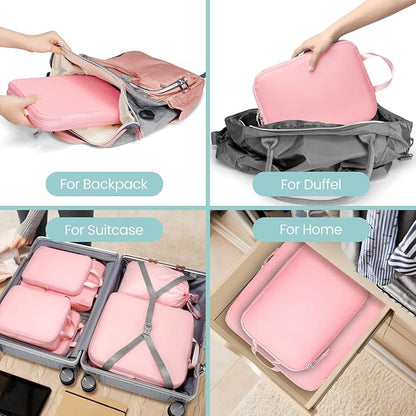 Cambond Compression Packing Cubes for Travel Women - Expandable Travel Bags Luggage Organizers Travel Essentials Compression Cubes for Travel Carry on Suitcases Organizer
