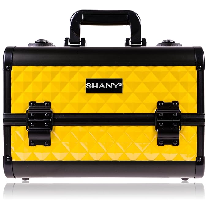 SHANY Premier Fantasy Professional Makeup Train Case Cosmetic Box Portable Makeup Case Organizer Jewelry storage with Locks, 3 Trays, Makeup Brush Holder and Cosmetics Mirror - NY Taxi