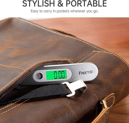 FREETOO Luggage Scale Portable Digital Hanging Scale for Travel, Suitcase Weight Scale with Superior Piano Lacquer 110 Lb/ 50Kg Capacity, Battery Included