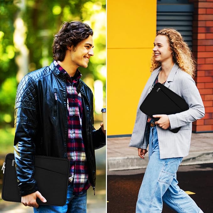 Laptop Sleeve Case 17 inch, Durable Computer Carrying Bag Protective Case Briefcase Handbag with Front Pocket, Slim Laptop Cover for 17-17.3 Inch HP, Dell, Lenovo, Asus, Notebook, Black
