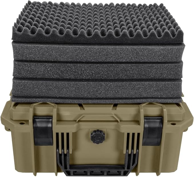 Eylar 18" Intact Series Hard Camera Case, Lightweight and Durable Stacker Design with Foam (Dark Earth)