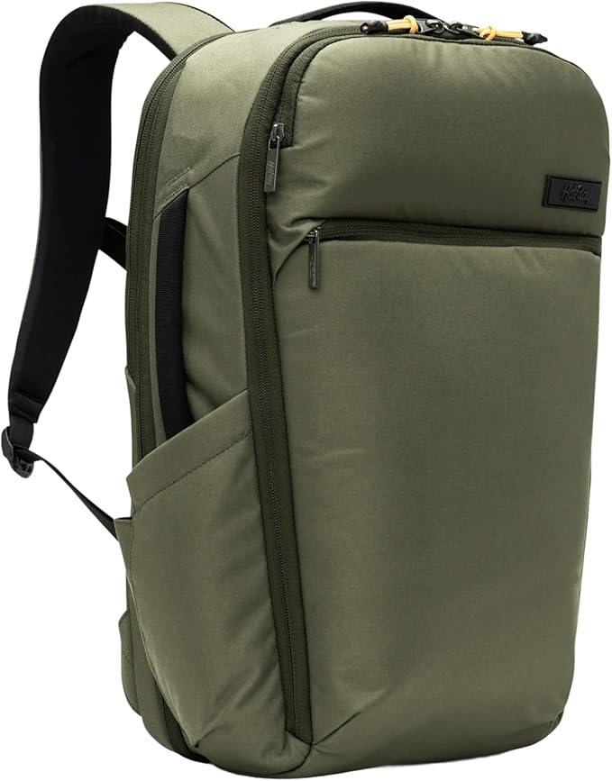 Halfday Roamer All-in-One Travel Backpack | 15” Laptop Compartment, Built-In Shoe/Laundry Pouch, Magnetic Sternum Strap, Padded Shoulder Support | Weekend & Business Trip Carry-On Bag, Olive