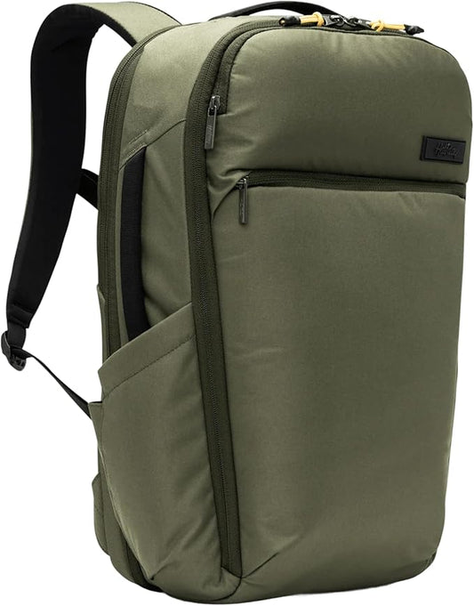 Halfday Roamer All-in-One Travel Backpack | 15” Laptop Compartment, Built-In Shoe/Laundry Pouch, Magnetic Sternum Strap, Padded Shoulder Support | Weekend & Business Trip Carry-On Bag, Olive