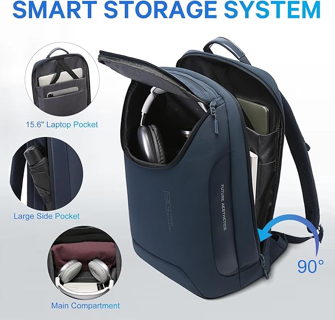 BANGE Ergonomic Anti-Theft Laptop Backpack for Men & Women, 15.6 Inch Business Travel Backpack, Waterproof Lightweight Durable Rucksack for Office, College, Outdoor