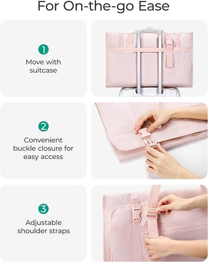 BAGSMART Garment Bags for Travel Foldable Carry on Suit Carrier for Hanging Clothes Stylish Dress Carrier Large Convertible Weekender Garment Bags for Women Men