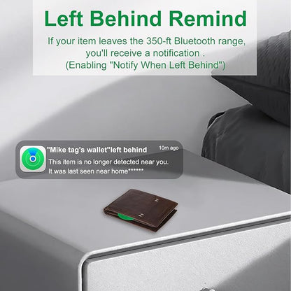 Smart tag-4pack,Bluetooth Tracker tag Compatible with Apple Find My (iOS Only), Item Finders and Locator Replaceable Battery, for Keys,Backpack,Luggage,Wallet,Bicycle