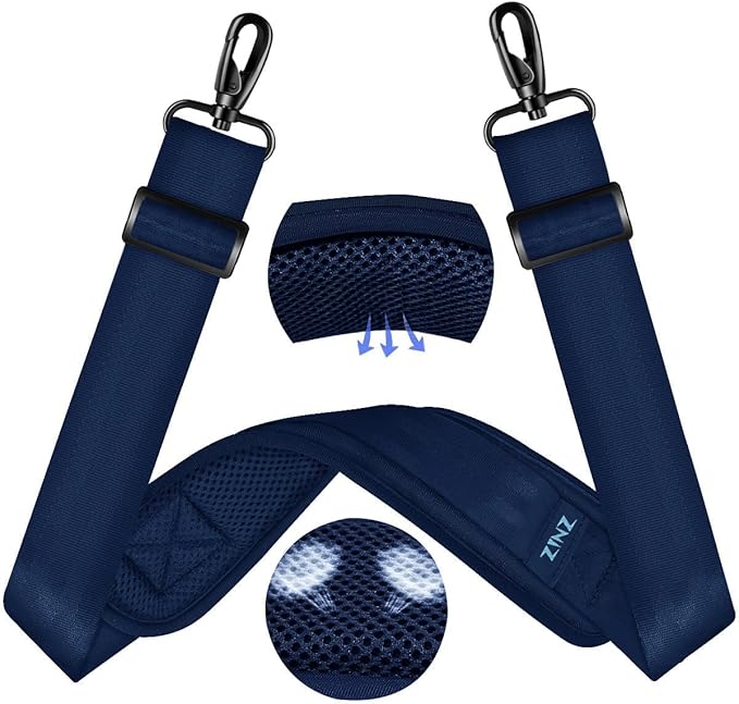 ZINZ 60" Universal Bag Strap with Ultra-thick Fixed Breathable Pad Adjustable Heavy-duty Shoulder Strap for Laptop bag Crossbody Luggage Gym Bag Camera Bag and more -D01B01