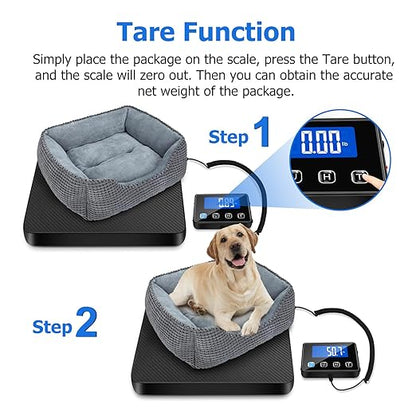 Shipping Scale, 440 lbs/0.35oz High Accurate Digital Postal Scale with Hold/Tare Function, Postage Scale for Packages, Luggage, Small Business, Home Use, Battery & Charging Cable Include