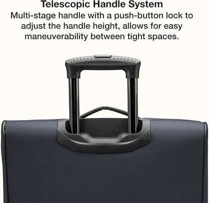 U.S. Traveler Anzio Softside Expandable Spinner Luggage, Dark Grey, Checked-Medium 26-Inch