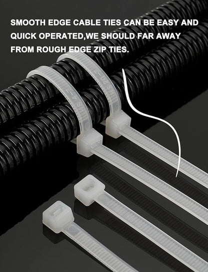 HS Long Heavy Duty Cable Tie Straps Plastic (50 Pack) Outdoor Strong Large Zip Ties 30 Inch,Industrial Zipties 200 Pound Strength UV Black