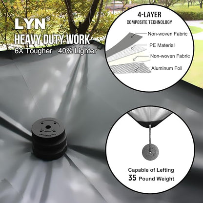 LYN Heavy Duty Emergency Blanket Survival Gear Waterproof Insulated Blanket Emergency Tarp for Camping, Hiking, Bushcraft