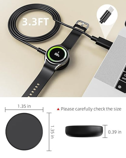 2 Pack USB C for Samsung Galaxy Watch Charger Compatible with Watch 8/8 Classic/Ultra/7/6/6 Classic/5/5 Pro/4/4 Classic/3/Active/FE Magnetic Fast Charging Dock Accessories 3.3FT