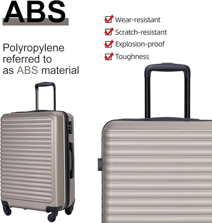 Travelhouse Luggage Sets, Expandable Hardside Suitcases 24in/28in, Carry on 20in,3 Piece Set Travel Luggages Clearance with Double Spinner Wheels TSA Lock Lightweight (2085-Brown)