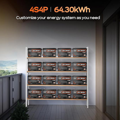 HumsiENK 12V 300Ah (314Ah) LiFePO4 Lithium Battery,Mini Size,200A BMS with Bluetooth,15000+ Deep Cycle 300Ah Lithium Rechargeable Battery,Max. 4019Wh Energy for RV, Marine and Off Grid Applications
