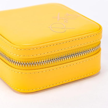 Angelina's Palace Personalized Jewelry Case with Name Engraved,Custom Leather Travel Jewelry Organizer Box for Rings,Earrings,Necklaces,Birthday Bridesmaid Gift For Women