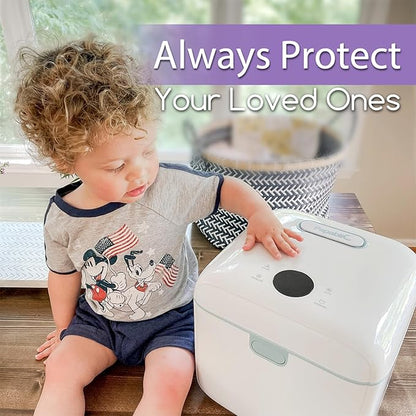 Papablic 4-in-1 UV Light Sanitizer | UV-Clean Sanitizing and Dryer Pro | UV Sanitizer Box with Dual UV-C Lamps for Babies & Whole Family | Large Capacity | Touch Control
