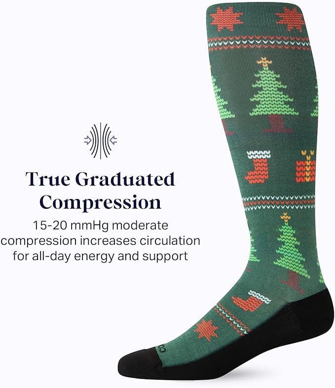 Comrad Nylon Knee High Socks - 15-20mmHg Graduated Compression Socks - Soft & Breathable Support Unisex Socks