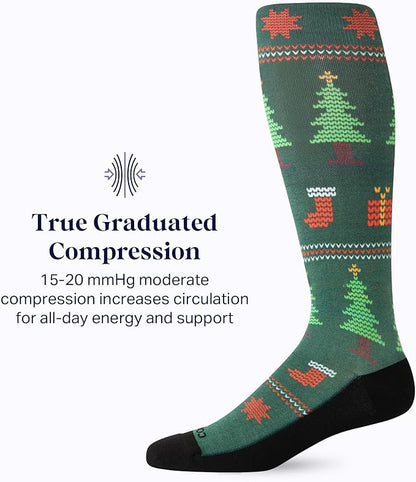 Comrad Nylon Knee High Socks - 15-20mmHg Graduated Compression Socks - Soft & Breathable Support Unisex Socks