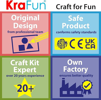 KRAFUN My First Safari Animal Paper Craft Kit, 16 DIY Arts and Crafts Zoo Animal, Organized Craft Activities Supplies Box Assembling Creative Toys for Toddlers, Boys, Girls 3-8 Years Old