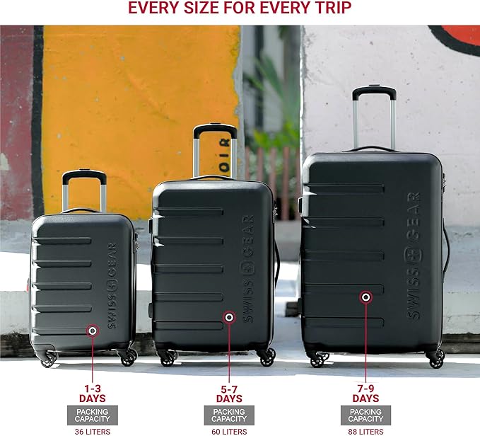 SwissGear 7366 Signature Hardside Expandable Luggage with Spinner Wheels, TSA Lock, Cup-Holder, Sand, Carry-On 19-Inch