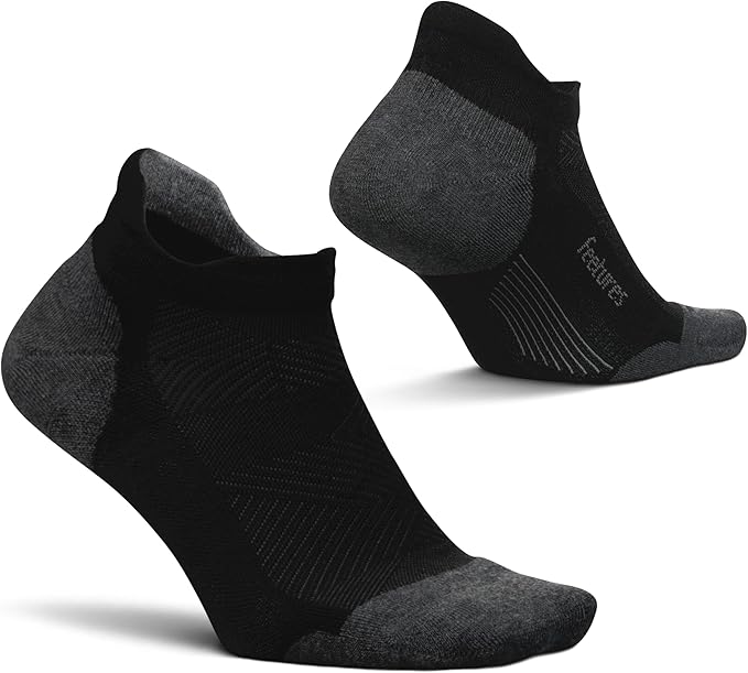 Feetures Elite Max Cushion No Show Tab Ankle Socks - Sport Sock with Targeted Compression