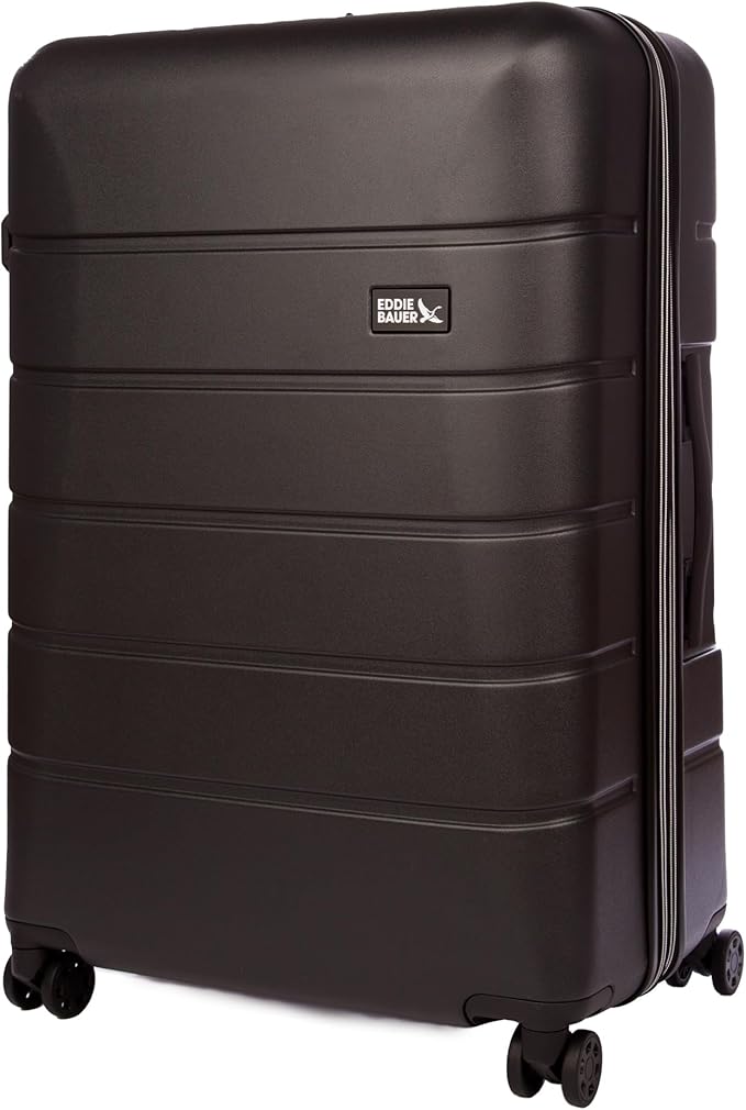 Eddie Bauer Glacier Hardside Spinner Durable PC/ABS Construction Suitcase Luggage, 30", Carbon