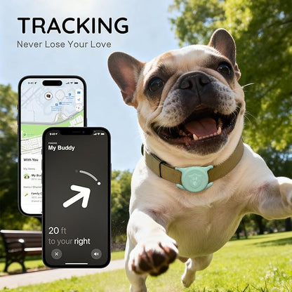 for AirTag Dog Collar Holder, Dog Air Tag Holder, IP68-Waterproof | Lightweight Silicone | Anti-Lost | Ultra-Durable | Compatible with Apple AirTags (Light Green)
