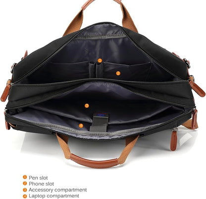 CoolBELL Convertible Backpack Messenger Shoulder bag Laptop Case Handbag Business Briefcase Multi-functional Travel Rucksack Fits 17.3 Inch Laptop For Men/Women (Grey)