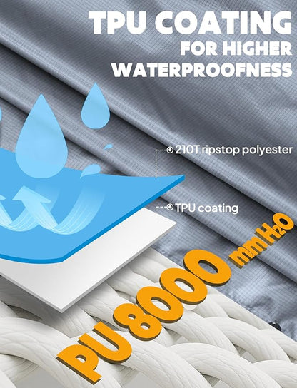 ANYOO Hooded Rain Poncho for Adults Waterproof Lightweight Rain Coat for Men Women Reusable Rain Jacket for Emergency Outdoor